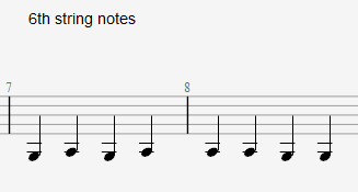 6th string natural notes